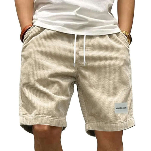 Men's Summer Fashion Retro Corduroy Casual Solid Color Shorts Sports - globaltradeleader