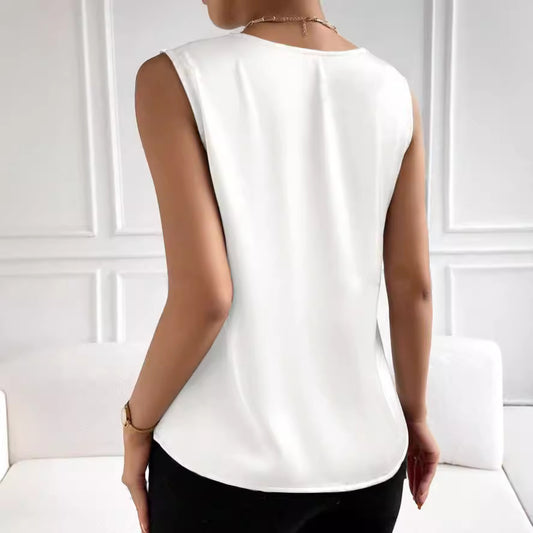 Women's Fashionable Simple Silk High Elastic Solid Color Vest - globaltradeleader