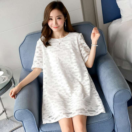 Maternity Dress, Short Sleeve Lace Dress