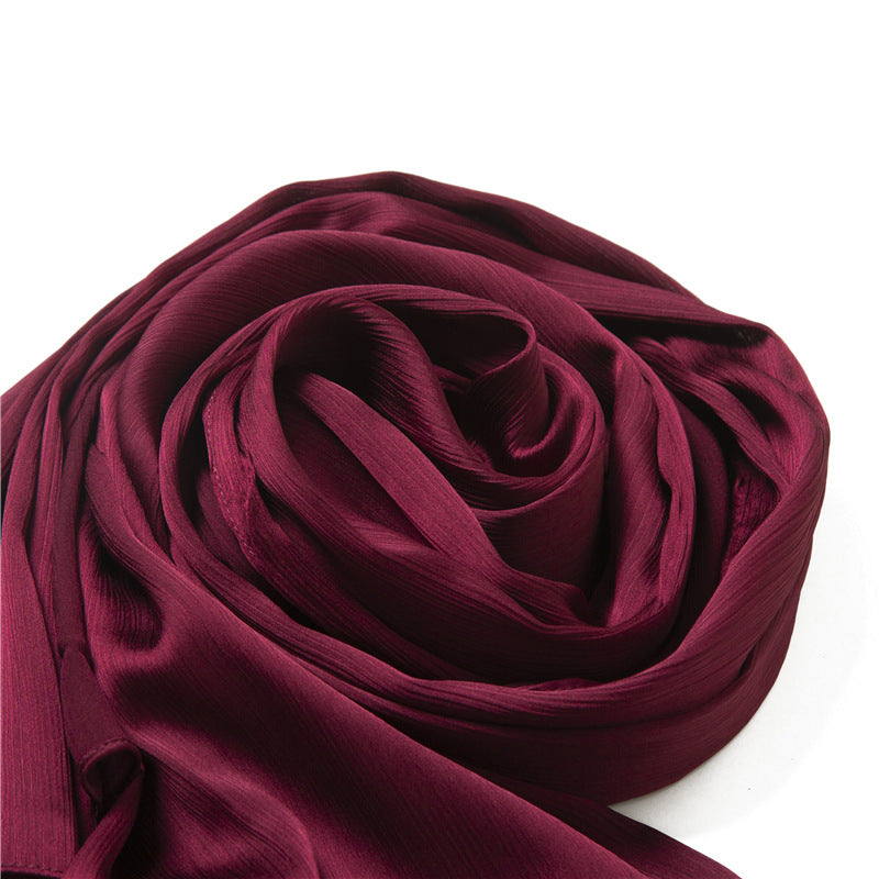 Solid Color Silk Scarf Basic All-matching