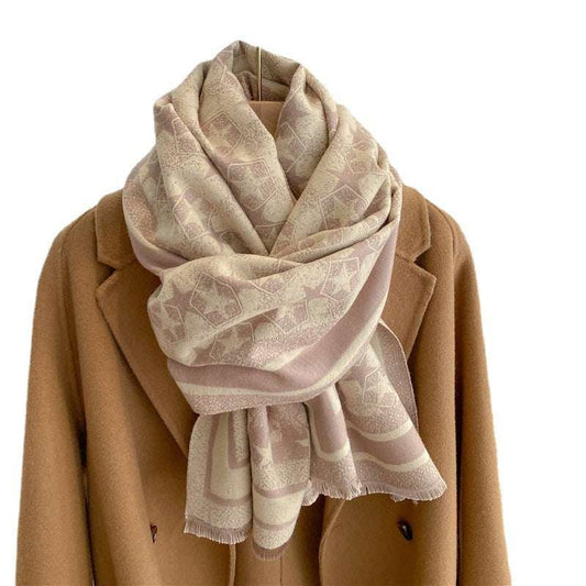 Autumn And Winter Five-pointed Star Warm Scarf Female Long Thickened Artificial Cashmere Scarf