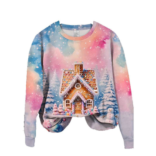 Christmas Christmas Building Snowman Snowflake Graphic Sweater - globaltradeleader