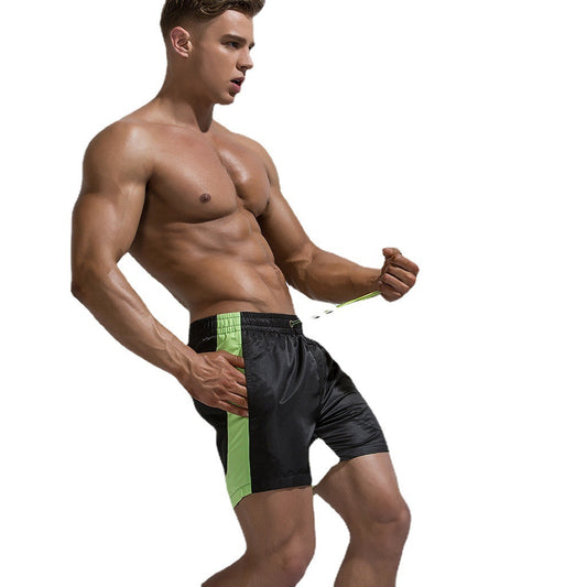 Colorblock Sports Running Shorts, Seaside Quick-drying Five-point Beach Shorts - globaltradeleader