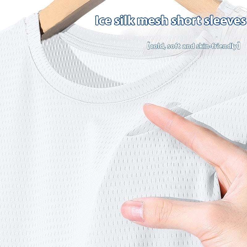 Ice Silk Mesh Short Sleeve Sports Casual - globaltradeleader