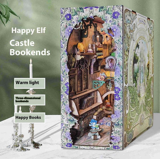Creative Bookend Wooden Assembled Model Diy Scene Cottage - globaltradeleader