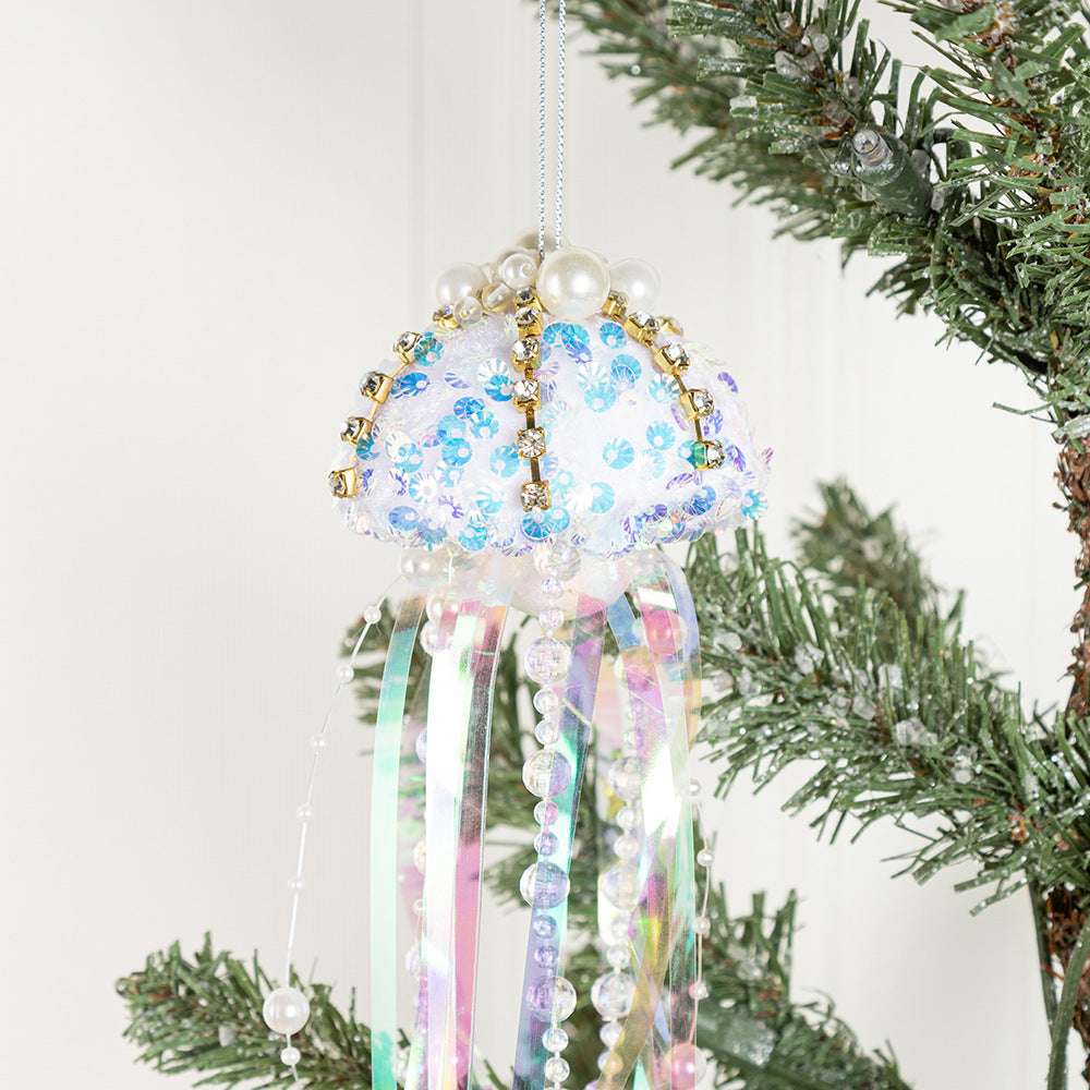 Pearl Glass Jellyfish Christmas Decorations