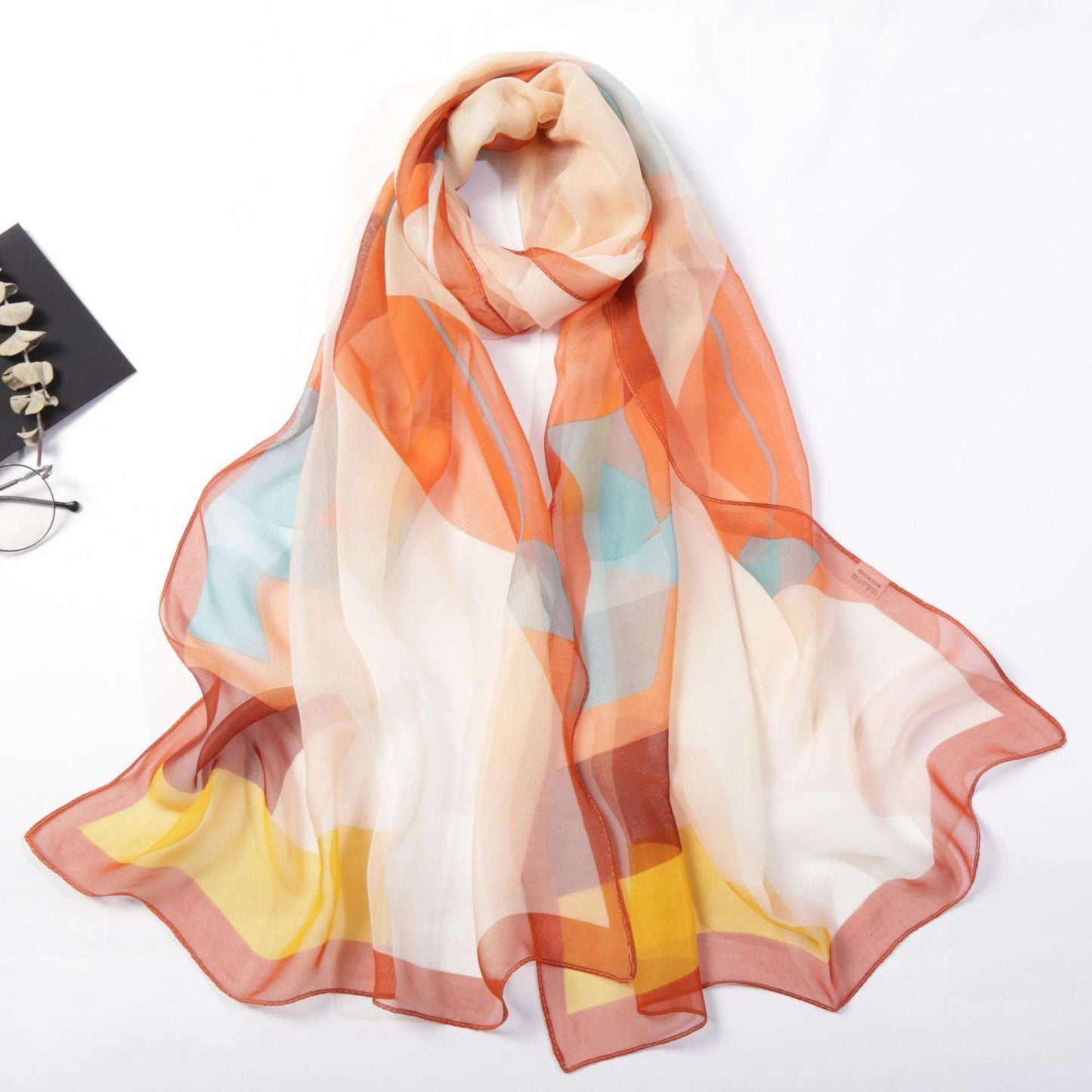 Casual Colorful Triangle Geometric Light And Delicate Silk Scarves