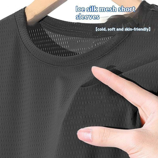 Ice Silk Mesh Short Sleeve Sports Casual - globaltradeleader