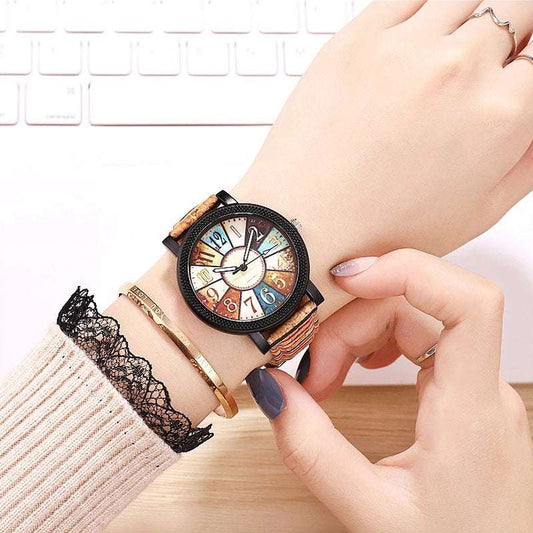 Casual Vintage Leather Women Quartz Wrist Watch Gift Clock - globaltradeleader