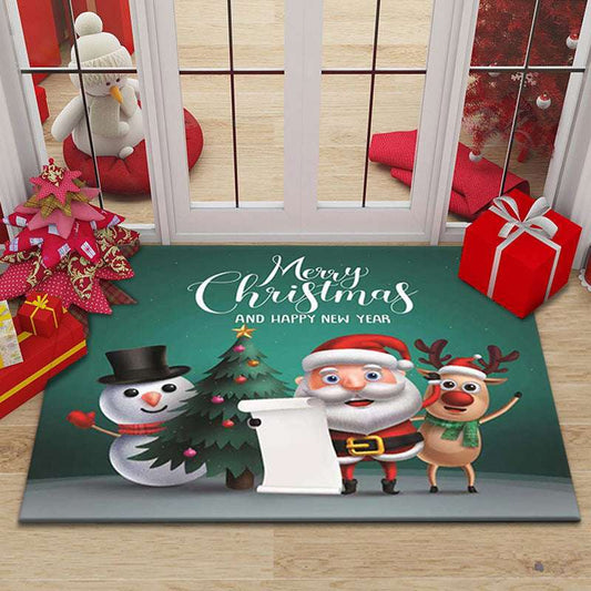 Christmas Carpet Living Room Festive Red Floor Mat