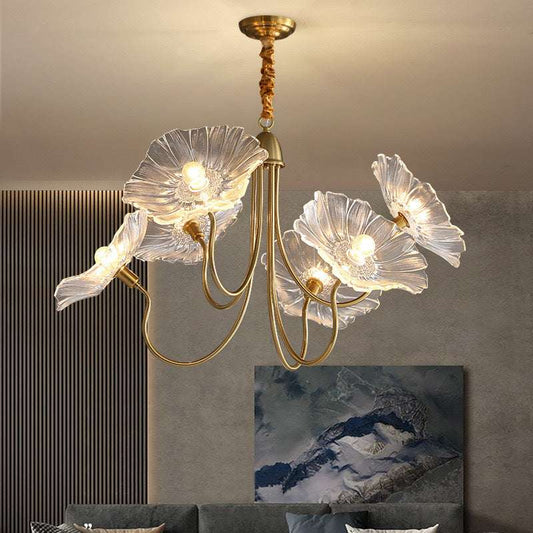 Modern Simple Home Glass Lotus Leaf Chandelier - globaltradeleader