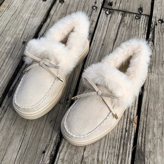 Winter Round Head Thick Bottom Velvet Warm Cotton Shoes Women - globaltradeleader