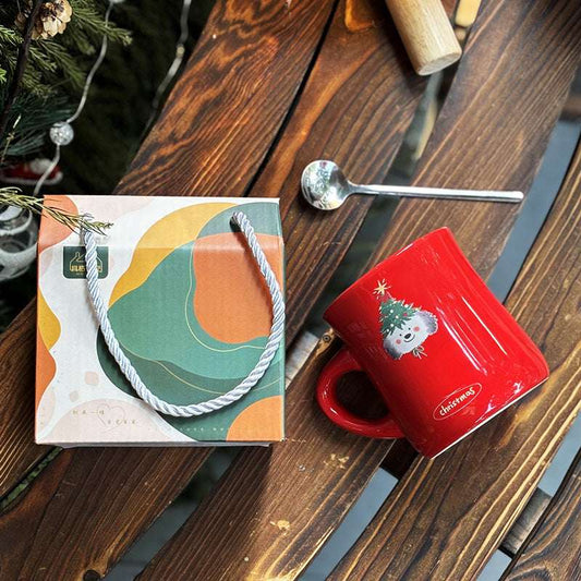 Christmas Cute Pet Ceramic Cup Hand Gift Good-looking Mug Gift Box Water Cup Holiday Activity Gift - globaltradeleader