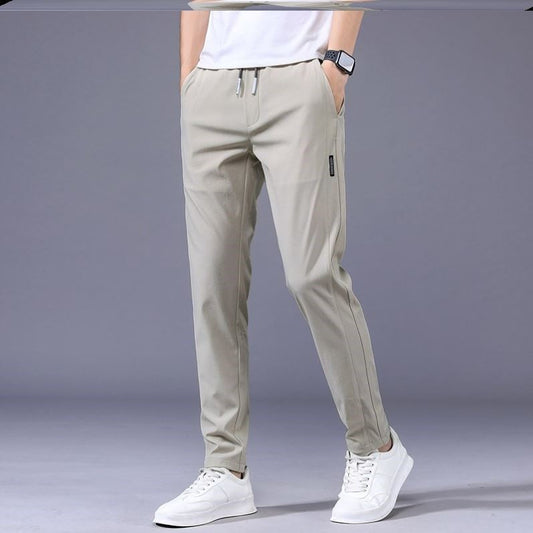 Drawstring Trousers Thin Casual Pants Korean Version Loose Straight Sweatpants Mens Clothing - globaltradeleader