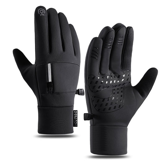 Cycling Gloves Men's Q803 Fleece-lined Polar Fleece Wear-resistant Waterproof Touch Screen Outdoor Hiking Skiing Winter Warm Gloves