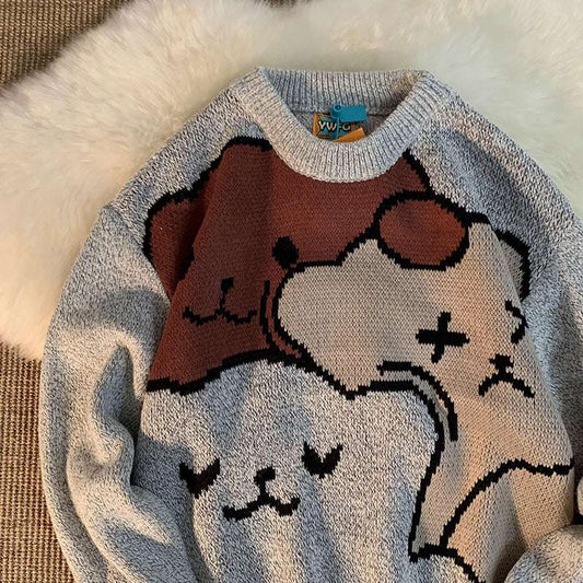 Men And Women Couples Street Retro Loose And Lazy Sweater