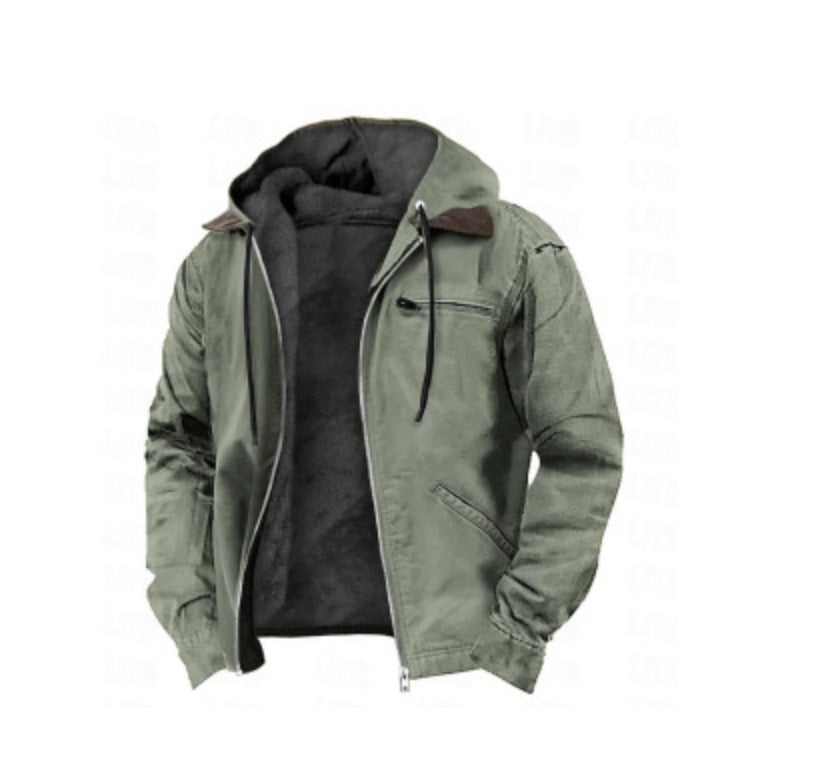 Multi-Color Digital Printing Hooded Sweater Brown Lining Cotton-padded Jacket - globaltradeleader