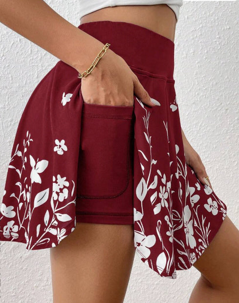 Pocket Minimalist Flower Printed Shorts With Pockets Shorts Inside Out Back To School Outfits - globaltradeleader