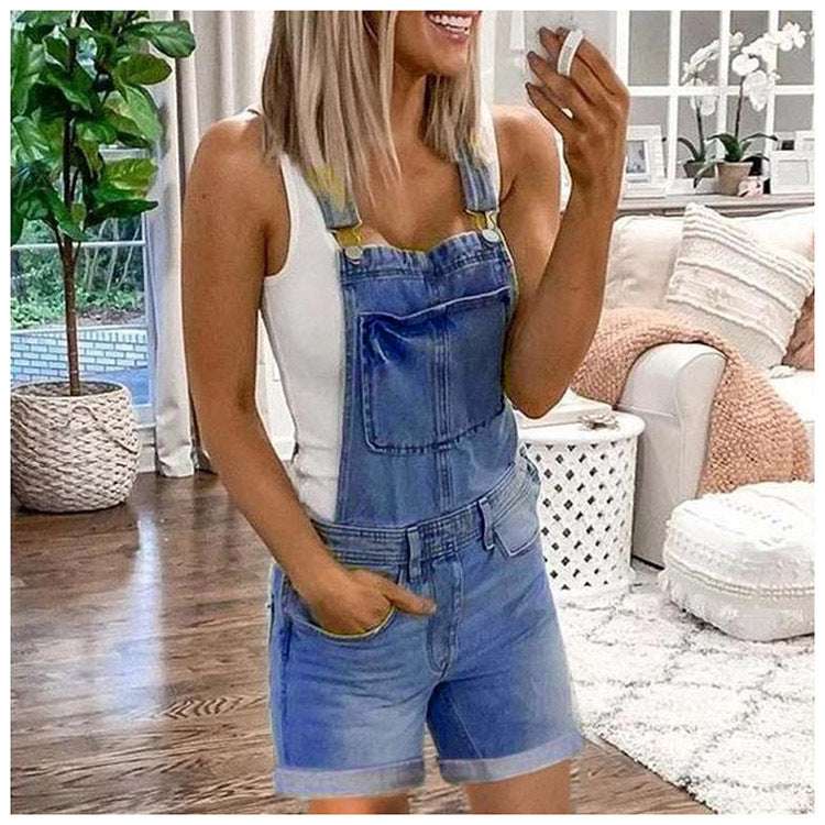 Women's Denim Bibs Fashion Washing - globaltradeleader