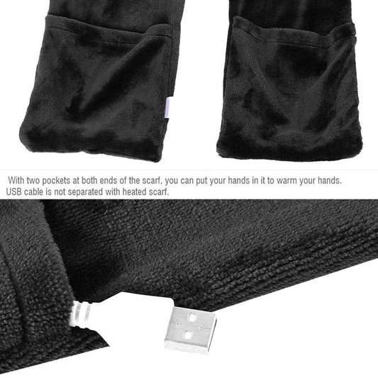 Black Fashion Warm USB Heating Scarf