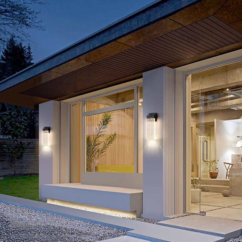 Black Outdoor Simplicity Courtyard LED Wall Lamp - globaltradeleader