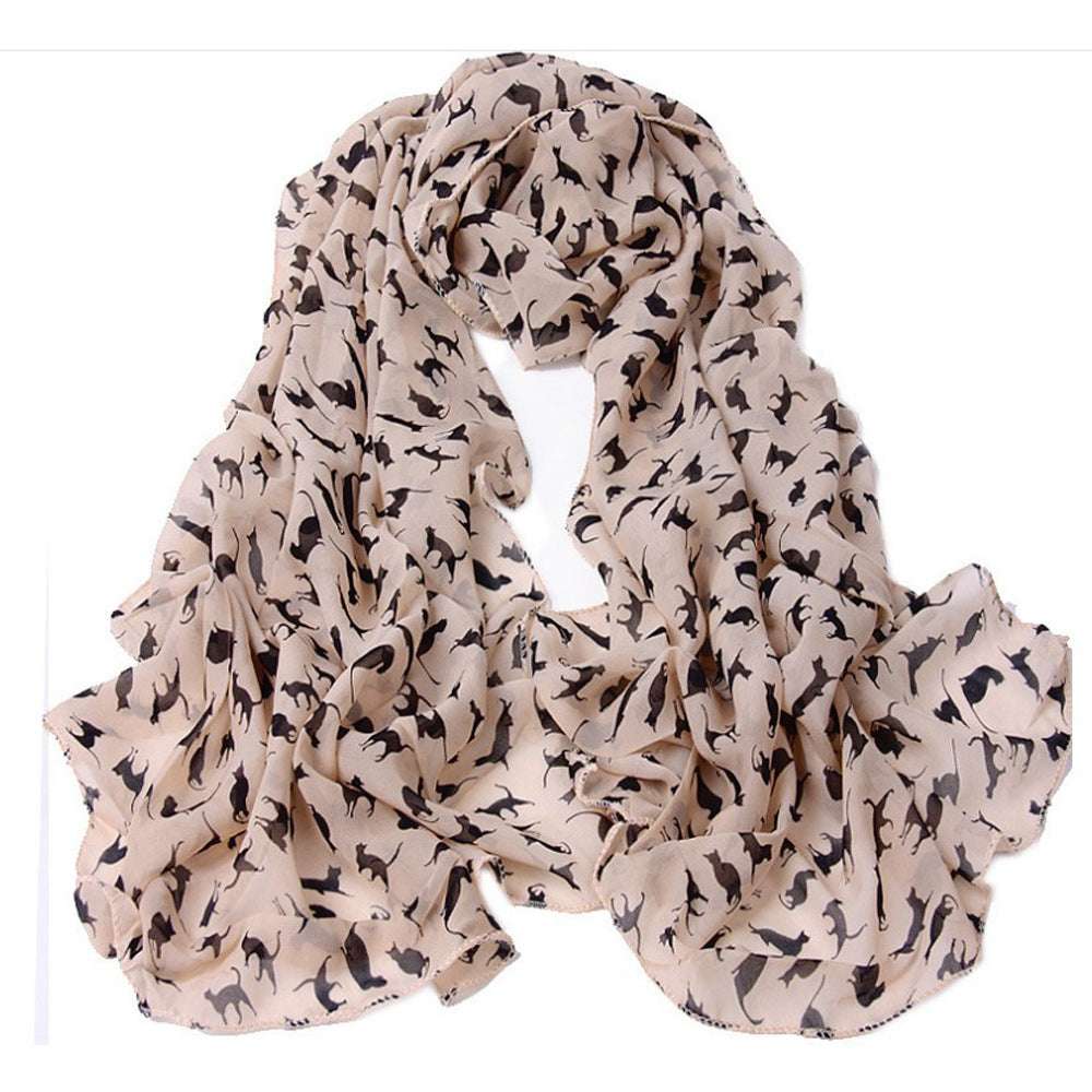 Women's Silk Chiffon Kitty Long Scarf - globaltradeleader
