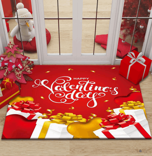 Christmas Carpet Living Room Festive Red Floor Mat