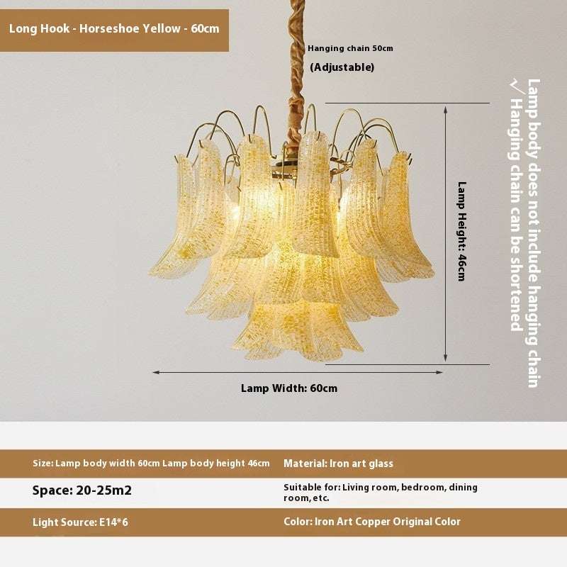 Crystal Shell Chandelier Retro Color Bedroom Glass Lamp - globaltradeleader