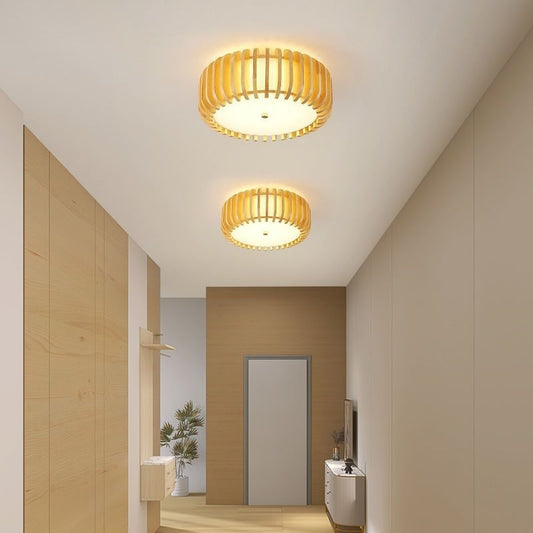 Japanese-style Log LED Bedroom Ceiling Lamp Nordic - globaltradeleader