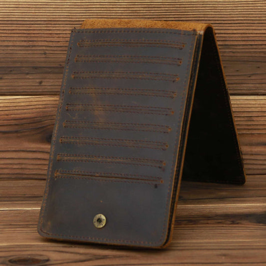 Men's Simple Leather Long Phone Bag