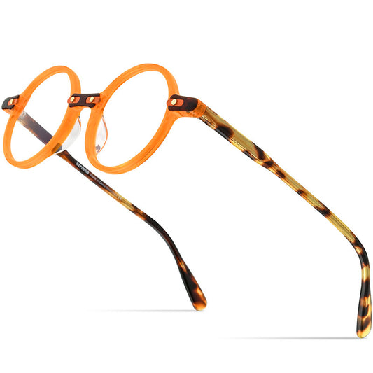 Fashion Retro Round Flat Myopia Frame