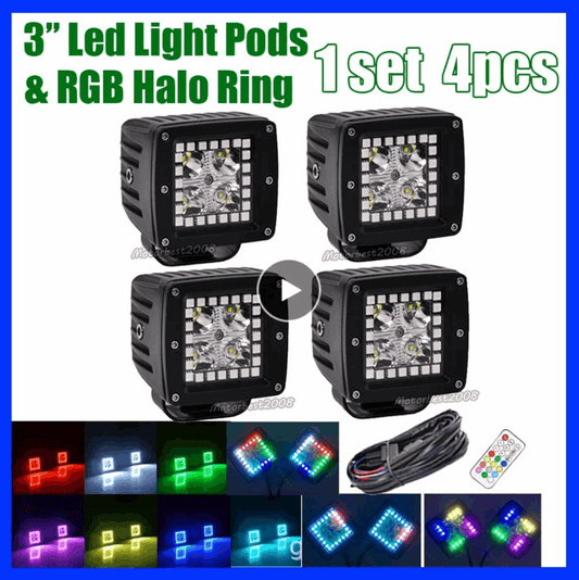 CREE LED RGB 20W Work Light With Angel Eyes Symphony Water Marquee