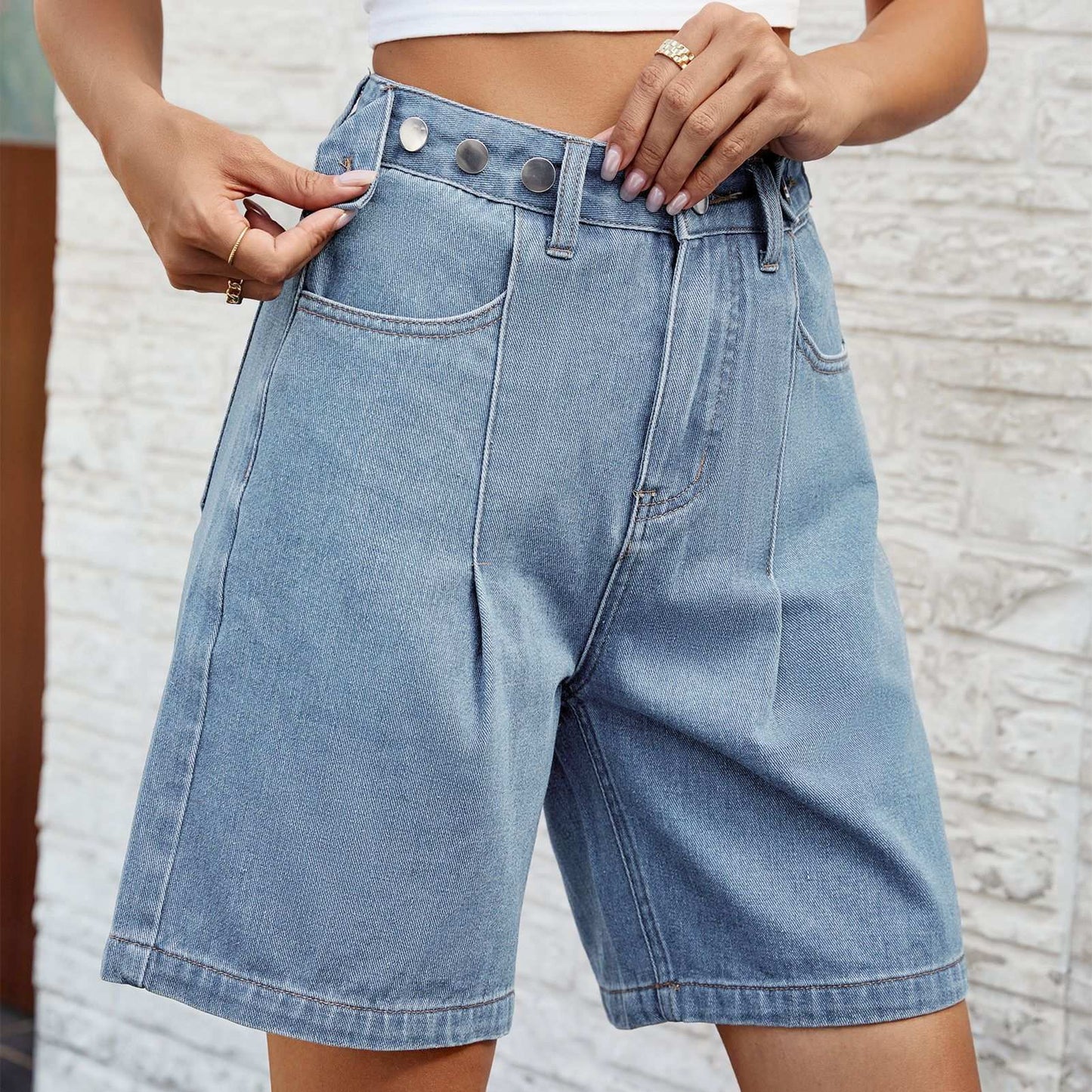 Denim Shorts With Waist Adjustable Design Fashion Summer Pants For Women - globaltradeleader