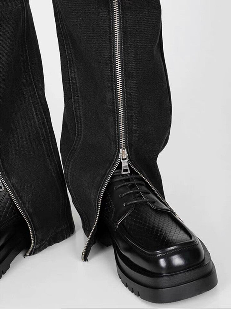 Women's Plus Size Zipper Design Niche Straight Jeans