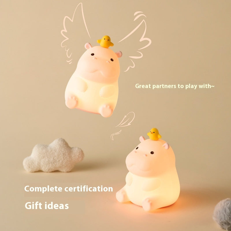 Creative Bedside Lamp USB Rechargeable Desktop Colorful Color Changing Atmosphere Silicone Pat Night Light - globaltradeleader