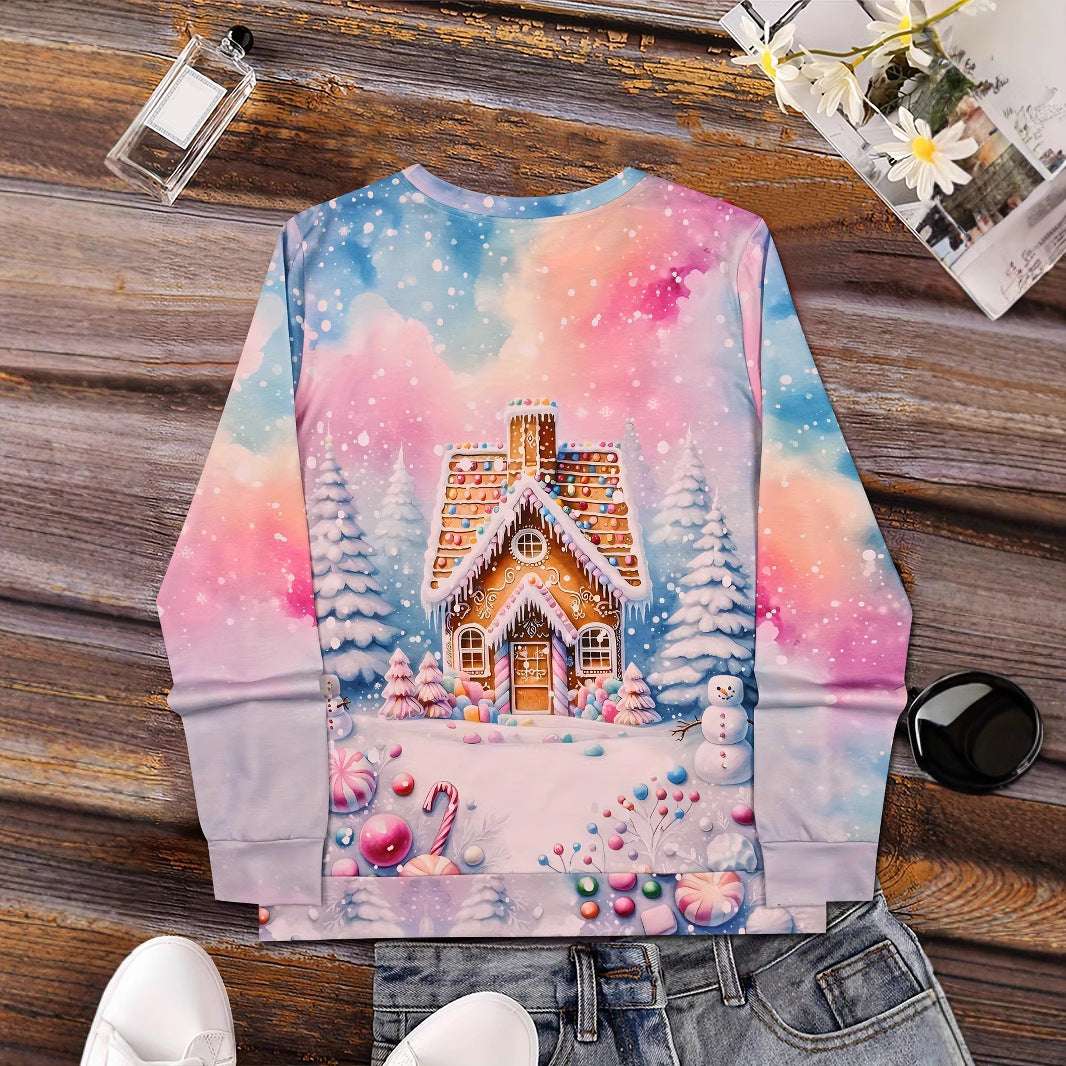 Christmas Christmas Building Snowman Snowflake Graphic Sweater - globaltradeleader