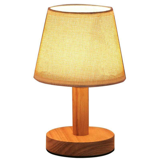Creative Solid Wood Fabric Usb Bedroom Bedside Lamp - globaltradeleader
