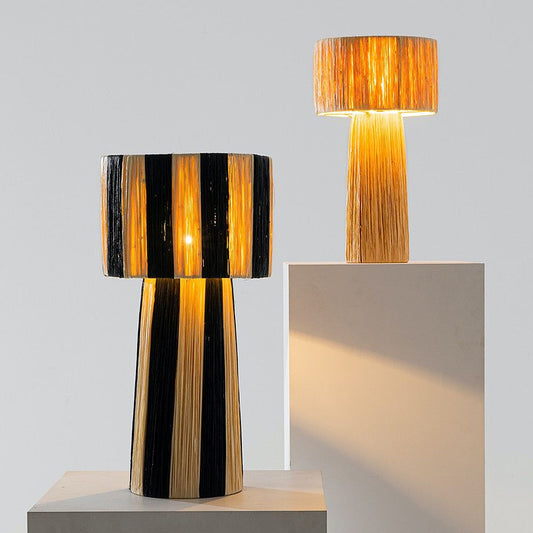 Bedroom Retro Bedside Hand-woven Rattan Table Lamp - globaltradeleader