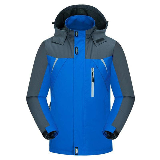 Men's Outdoor Sports Jacket Plus Fleece Warm Coat Color Matching Cotton Coat