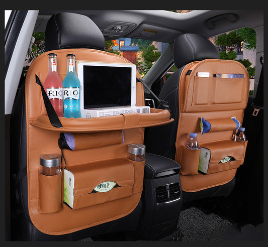 Leather Car Seat Back Hanging Bag Car Storage Bag