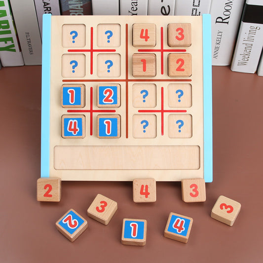 Wooden Sudoku Jiugongge Game Chess Educational Toy