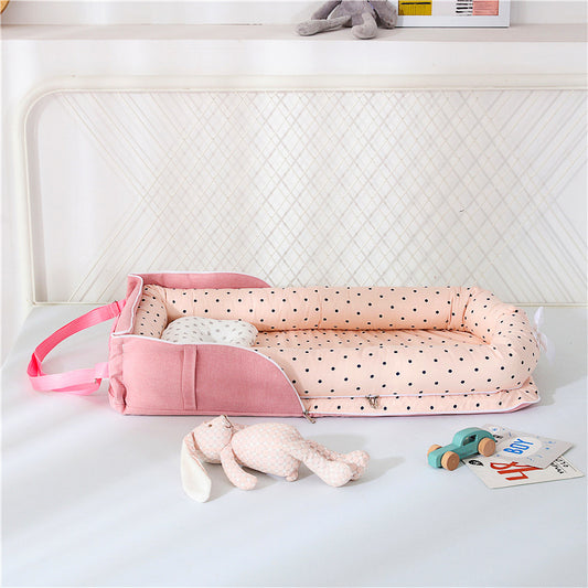 Portable Baby Nest Bed for Boys Girls Travel Bed Infant Cotton Cradle Crib Baby