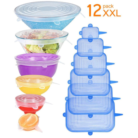 Microwave Silicone Fresh-keeping Cover 6-piece Set Can Be Stretched And Reused Transparent Leak-proof Bowl Cover Sealed Plastic Wrap