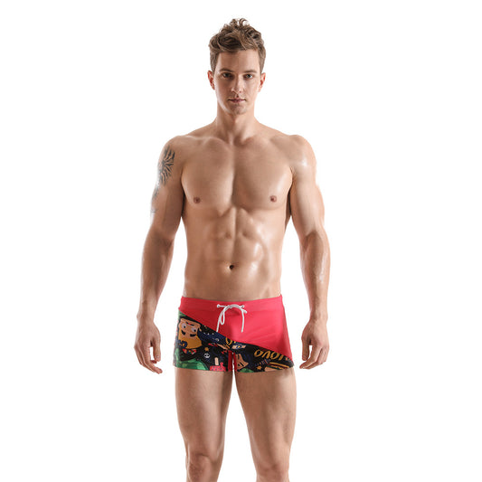 Men's Cartoon Print Color Matching Boxer Shorts