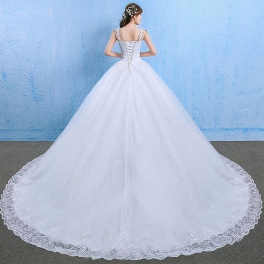 Luxury Wedding Dress With Fat Diamonds Embellished Summer And Spring One-shoulder Wedding Dress