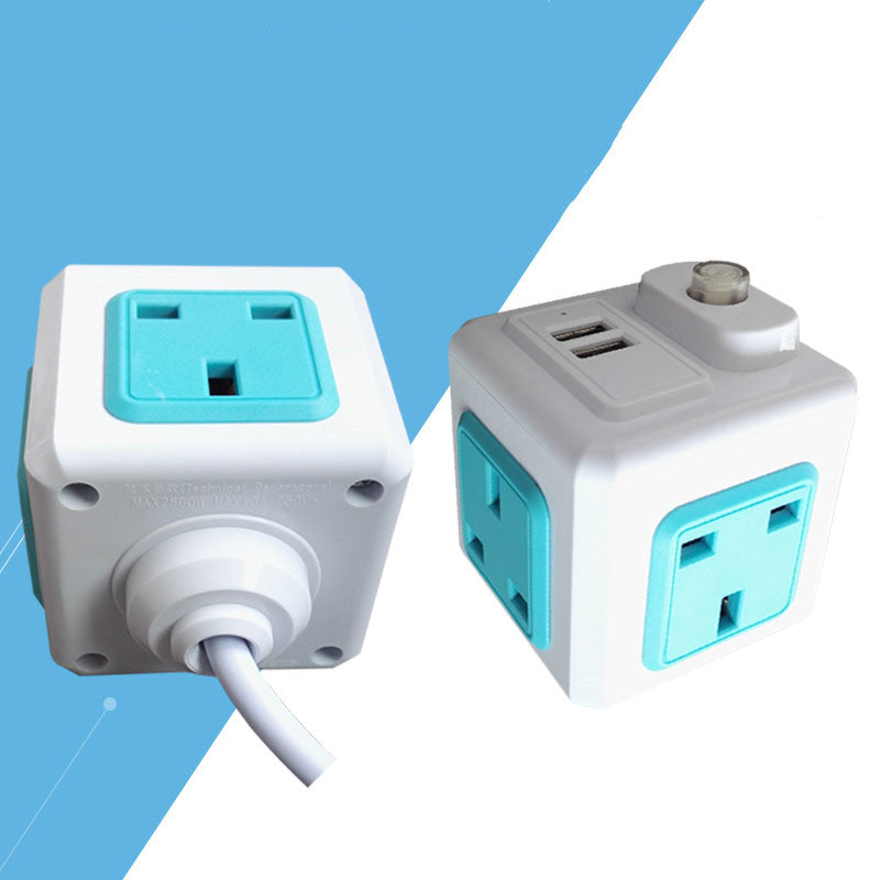 Cube Socket 13A Multi-Function Power Strip Socket Smart Usb Creative British Standard Home