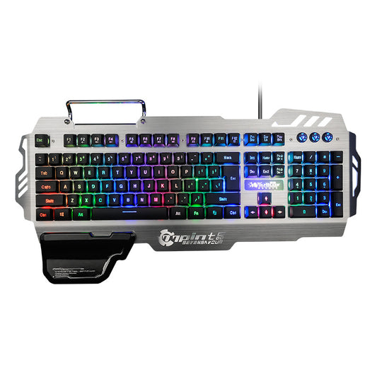 Pk900 Gaming Keyboard Colorful Light Metal Panel With Hand Rest To Eat Chicken To Stimulate Lol Keyboard