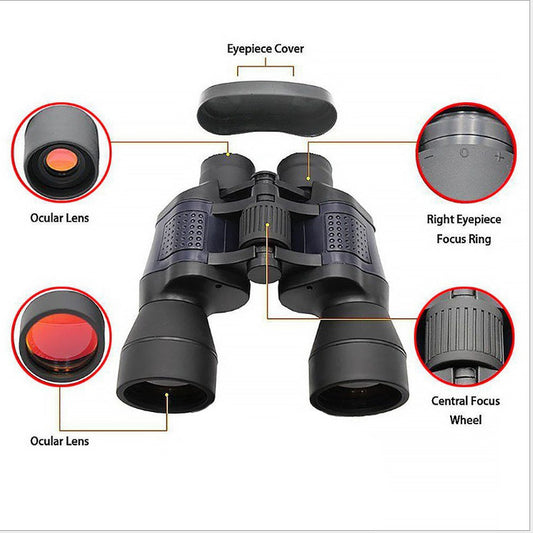 60x60 Binoculars With Night Vision Binoculars High-power High-definition Red Film Outdoor Binoculars