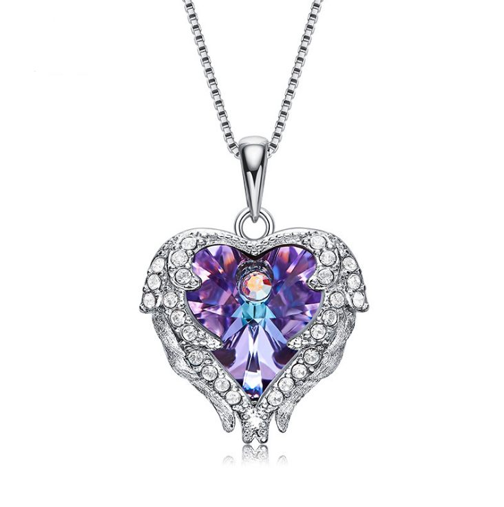 Elements Crystal S925 Sterling Silver Angel Necklace