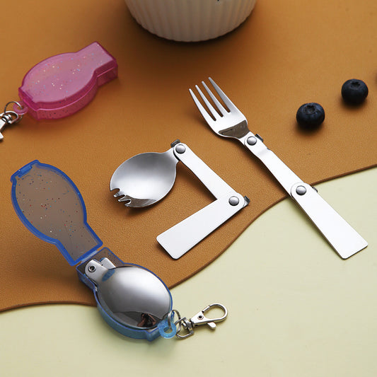 Outdoor Portable Stainless Steel Folding Spoon